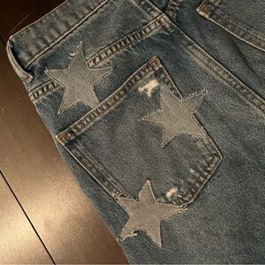 WIDE LEG ZARA EMBROIDERED STAR JEANS